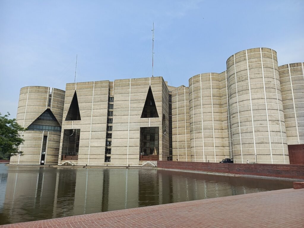 Thematic lead image: Bangladesh Parliament building — Bangladesh's Contested Election and Its 2030 Political Trajectories | National Times