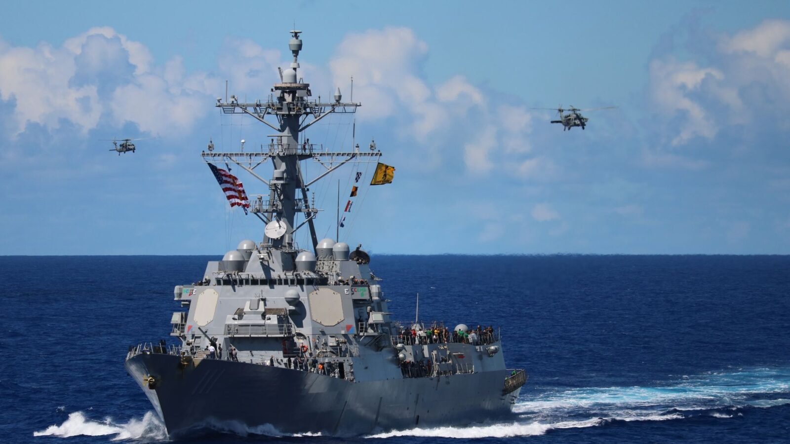Thematic lead image: naval vessels, military exercises — Asia's Security Calculus Shifts Amidst US Rebalancing for Iran | National Times