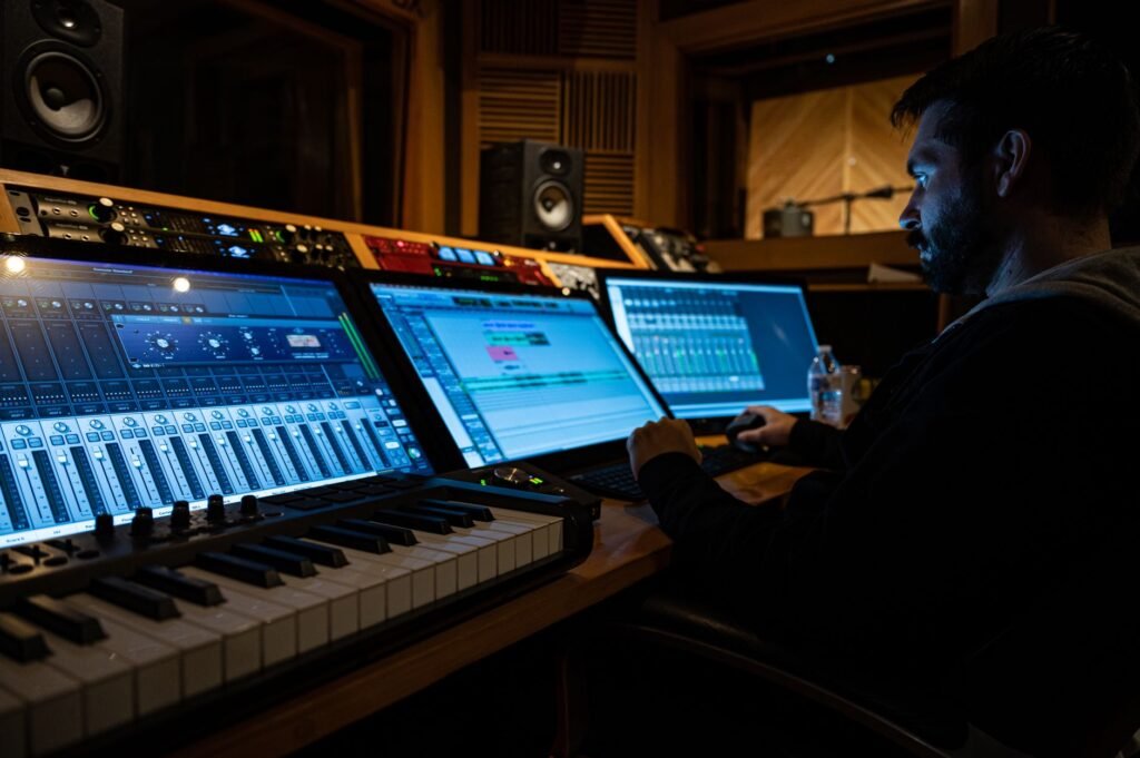 Thematic lead image: music production, electronic music, sound engineering — William Orbit's Enduring Influence on Pop Production's Future Trajectory | National Times
