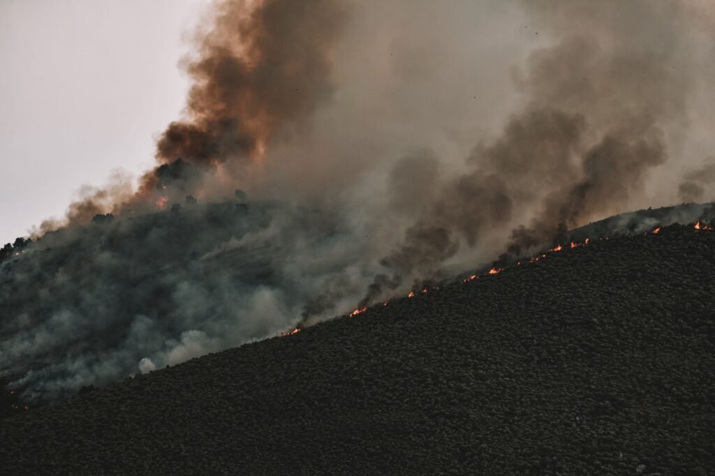 Thematic lead image: wildfires, island, smoke — Salamina Fires Expose Deeper Greek Preparedness Deficiencies | National Times