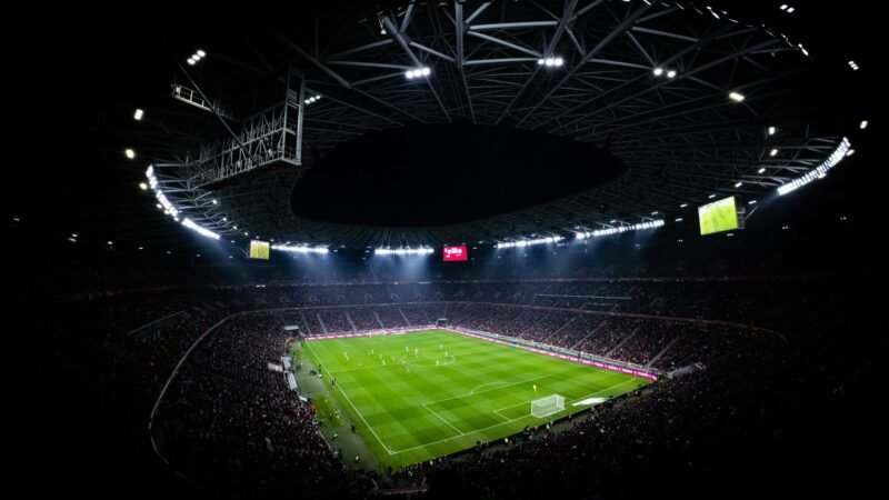 Thematic lead image: football stadium, goal celebration — Aston Villa's victory against Tottenham prompts reassessment of Premier League trajectorie | National Times